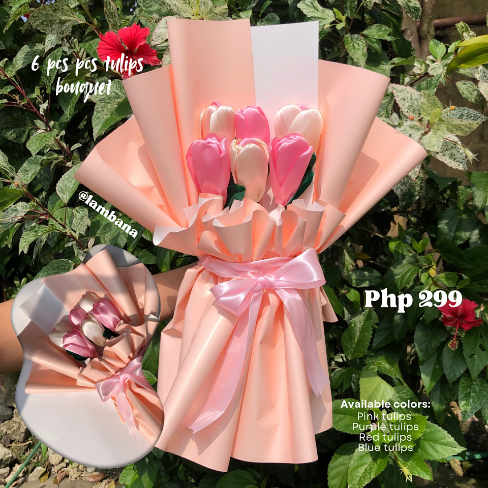 Php 299 - 6 pcs tulips bouquet: Pink