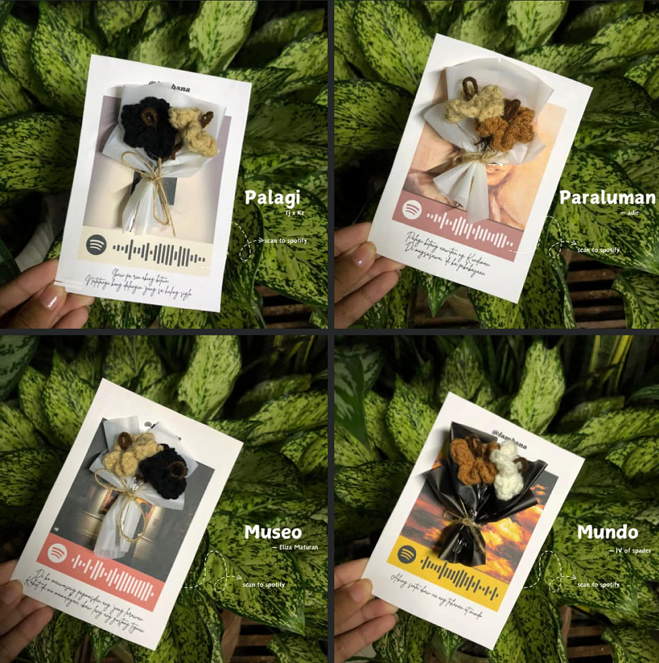 Php 70 - Mini bouquet ( can scan to Spotify)